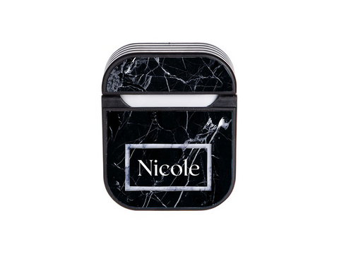 BLACK MARBLE AIRPODS CASE